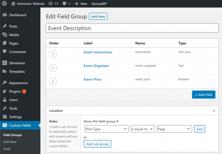 custom fields with ACF custom fields with ACF