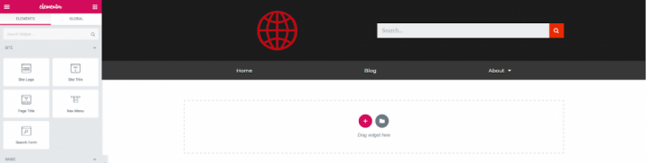 a screenshot of header customization with elementor a screenshot of header customization with elementor