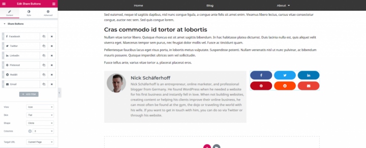 a screenshot of adding share buttons a screenshot of adding share buttons