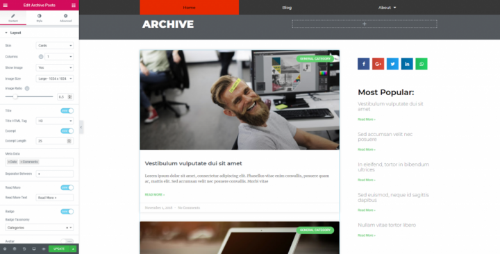 a screenshot of using the archive post block a screenshot of using the archive post block