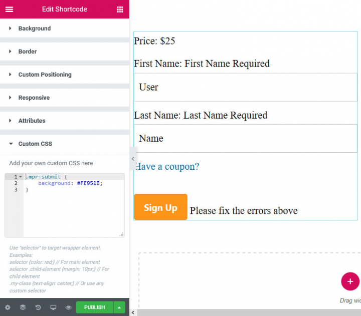 adding custom css with elementor adding custom css with elementor