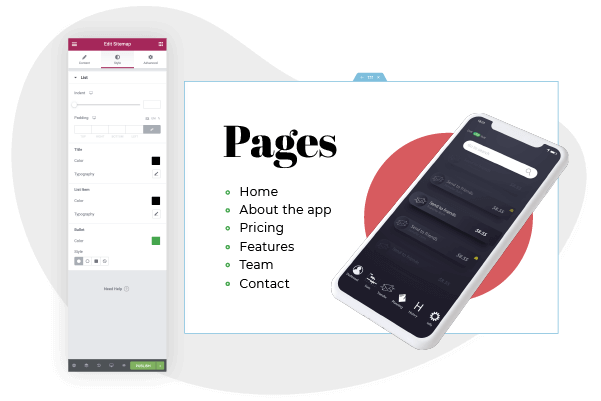 sitemap widget page