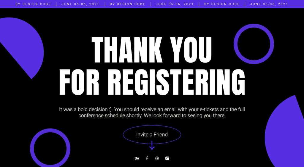 form submission thank you page