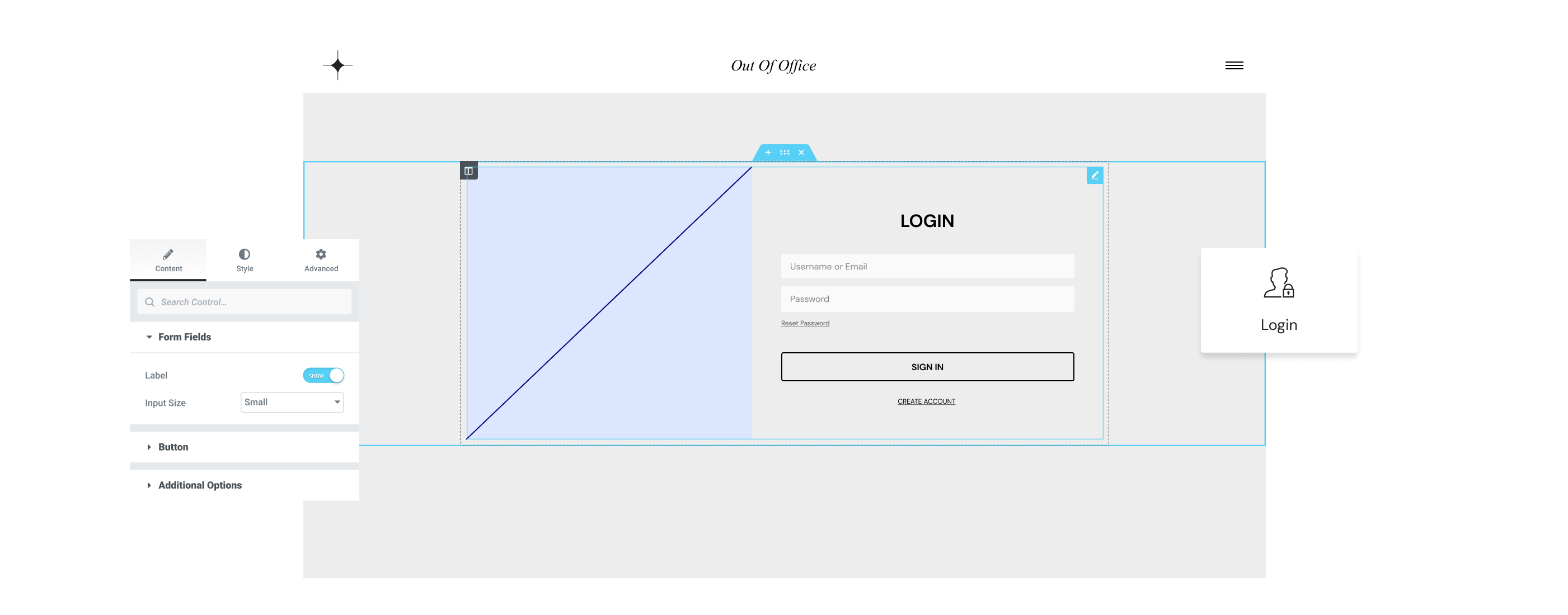 login widget visual